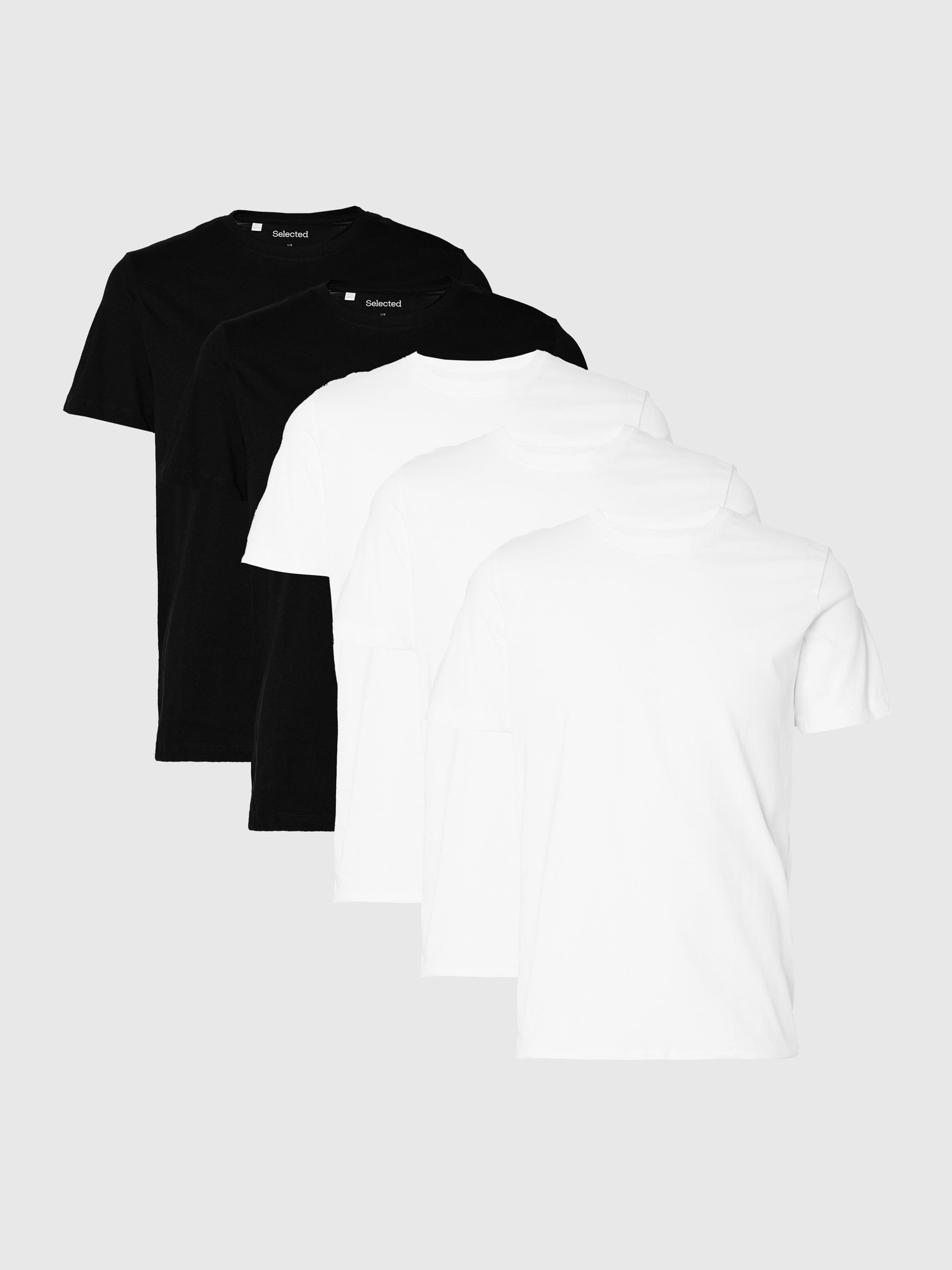 PAQUETE DE 5 UNIDADES CAMISETA DE CUELLO REDONDO, Black, highres