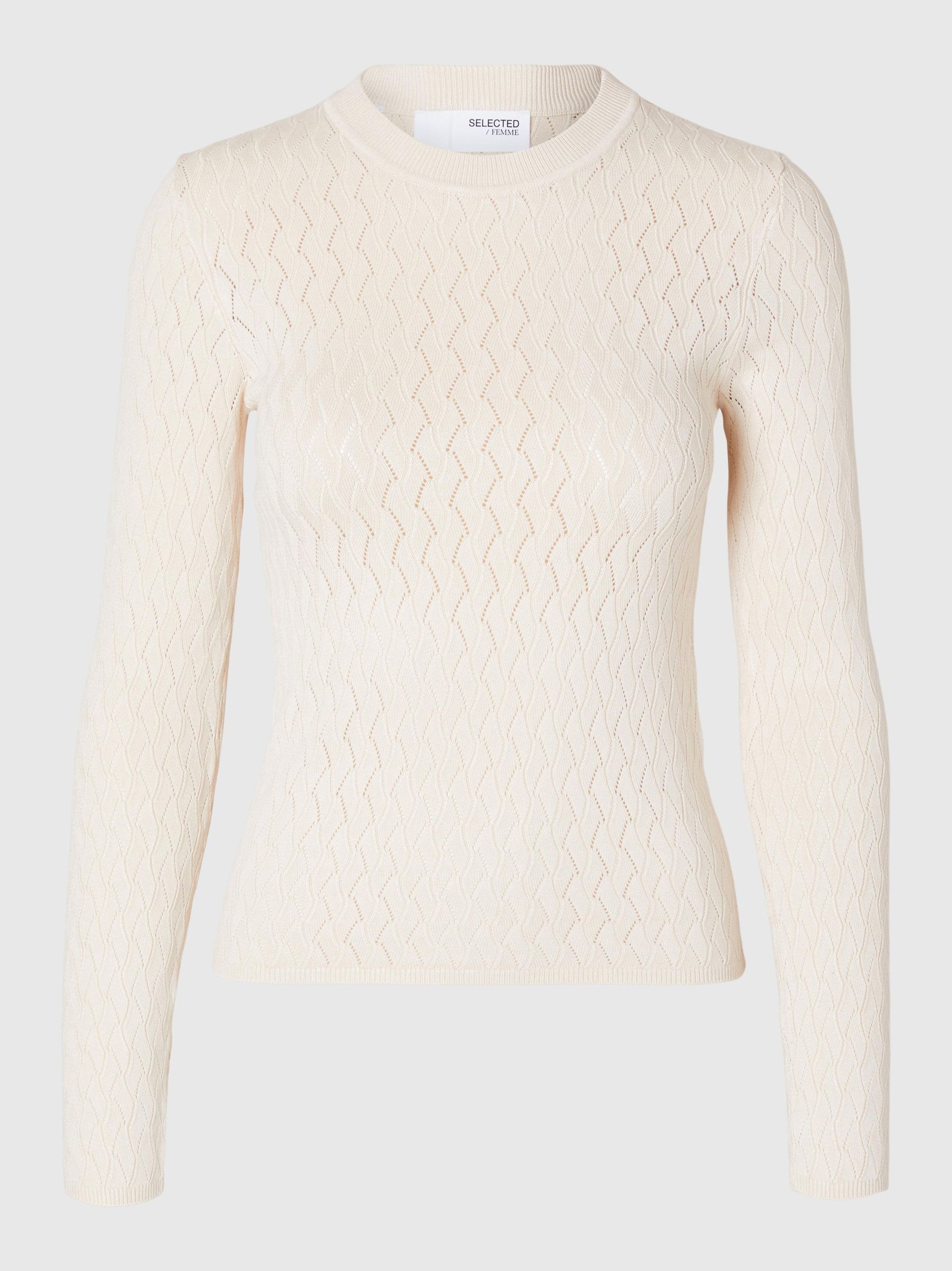 VISCOSE BLEND KNITTED TOP, Birch, highres