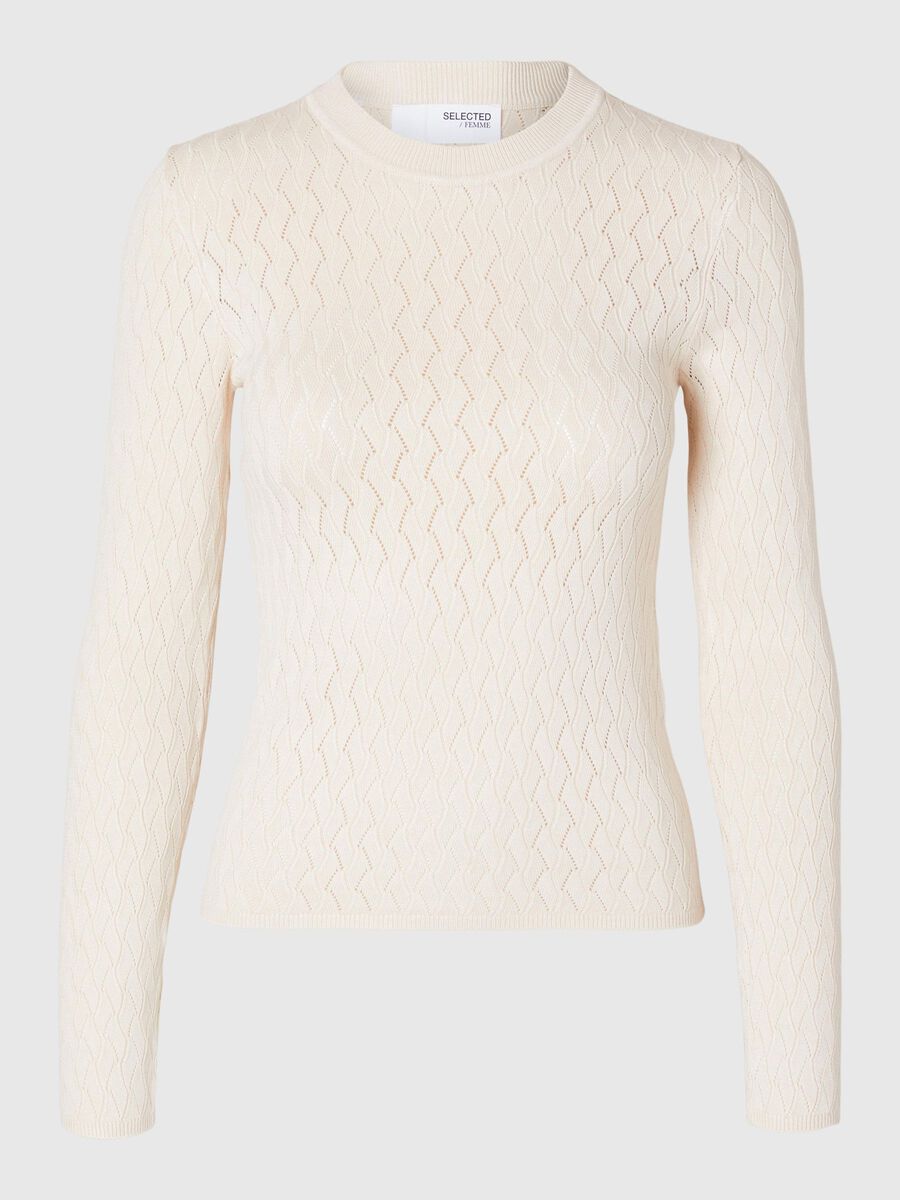 Selected VISCOSE BLEND KNITTED TOP, Birch, highres - 16094756_Birch_001.jpg