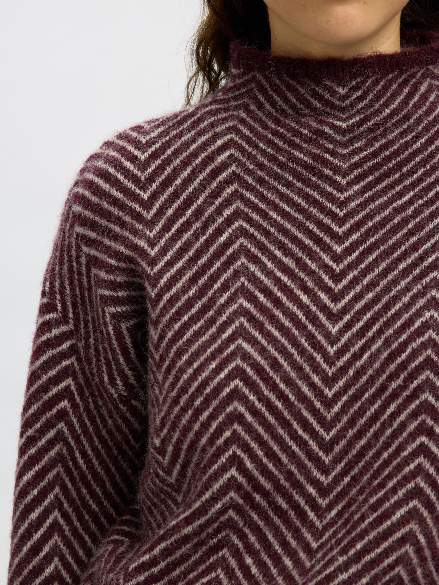 HERRINGBONE WOOL BLEND JUMPER, Fig, highres