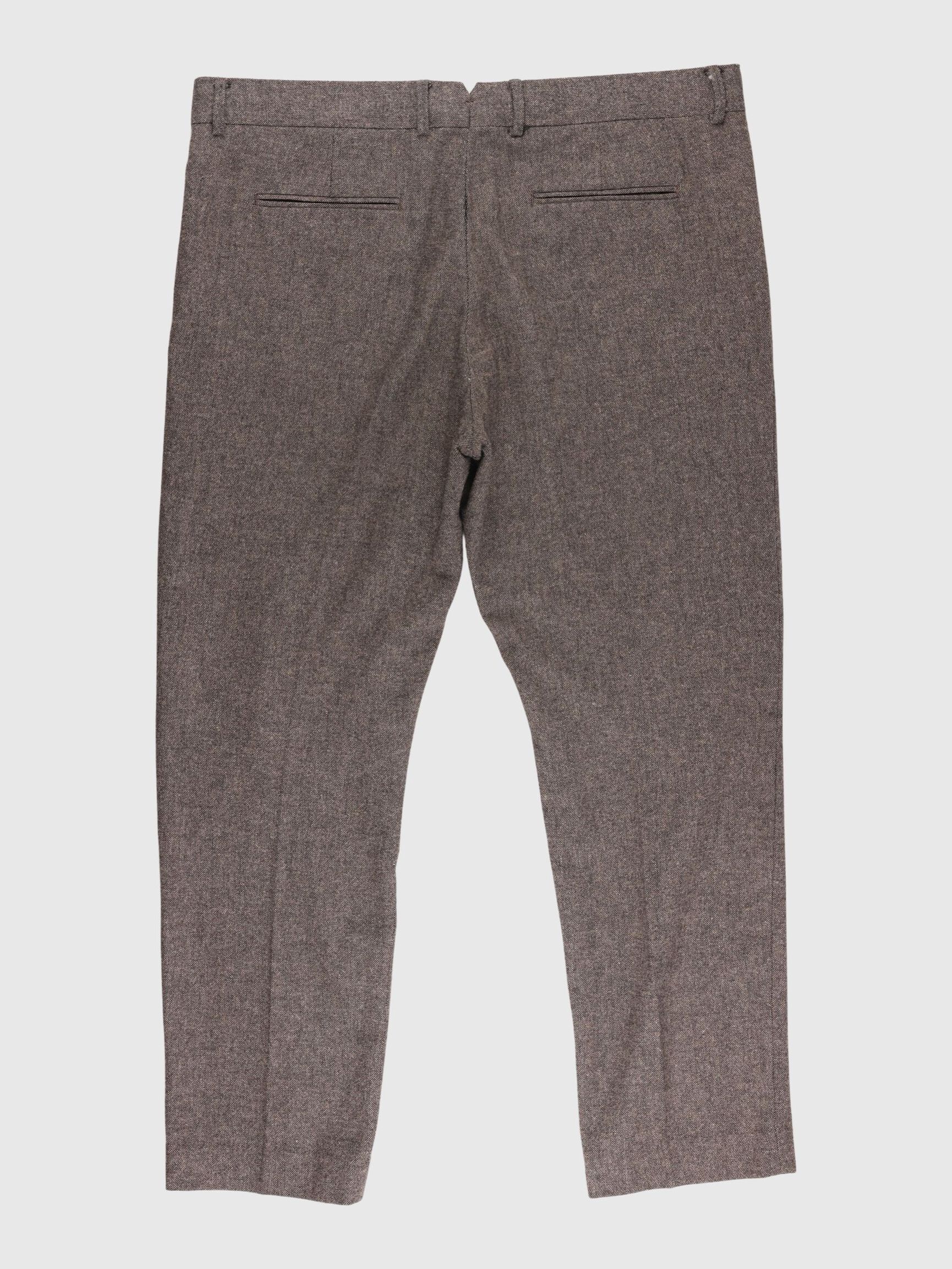 CHECKED WOOL BLEND SUIT TROUSERS, Brownie, highres