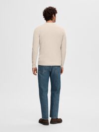 CREW NECK KNITTED JUMPER, Kelp, highres