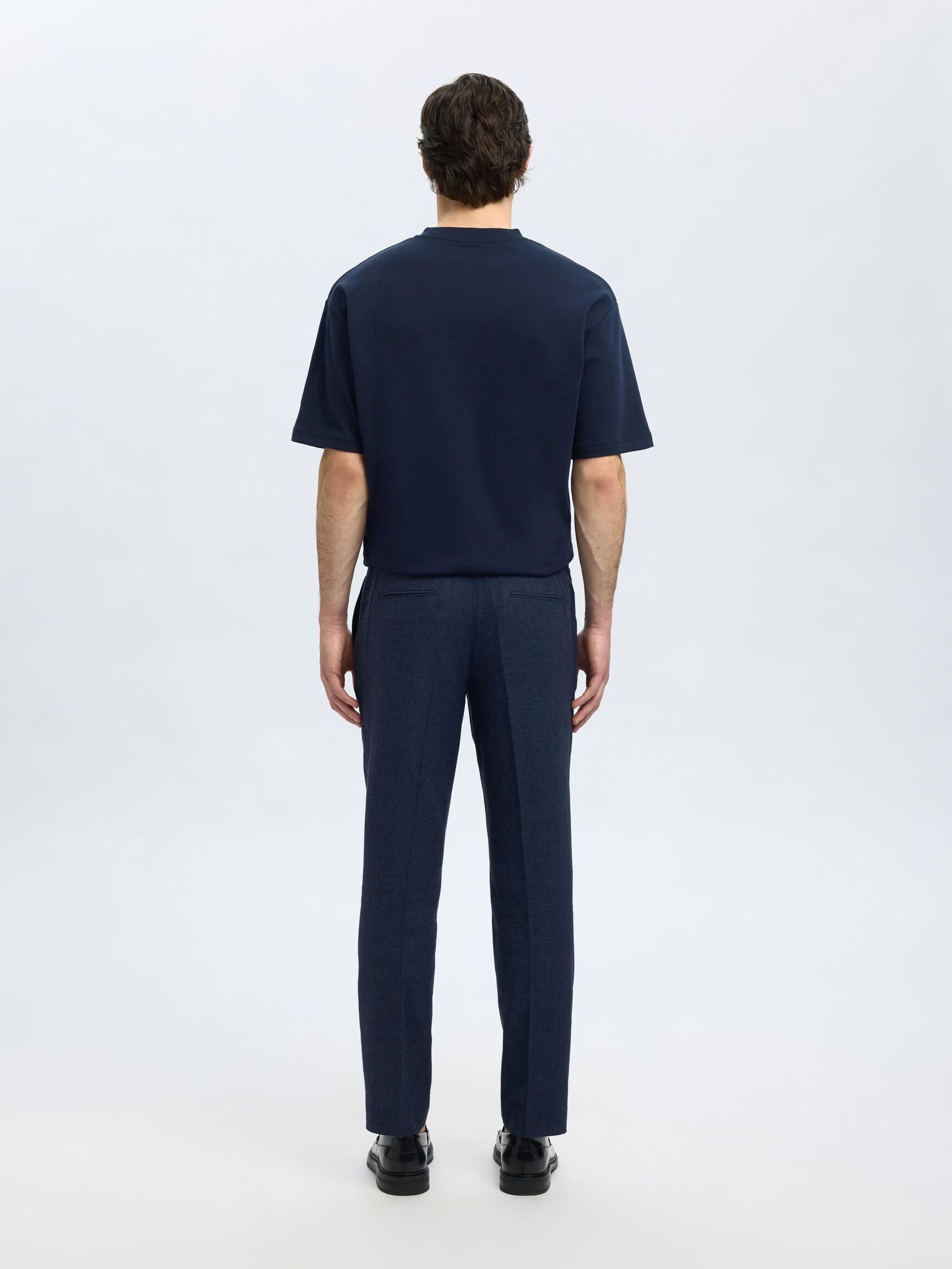 LEINENMIX ANZUGHOSE, Dark Navy, highres