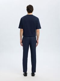 MEZCLA DE LINO PANTALONES DE TRAJE, Dark Navy, highres