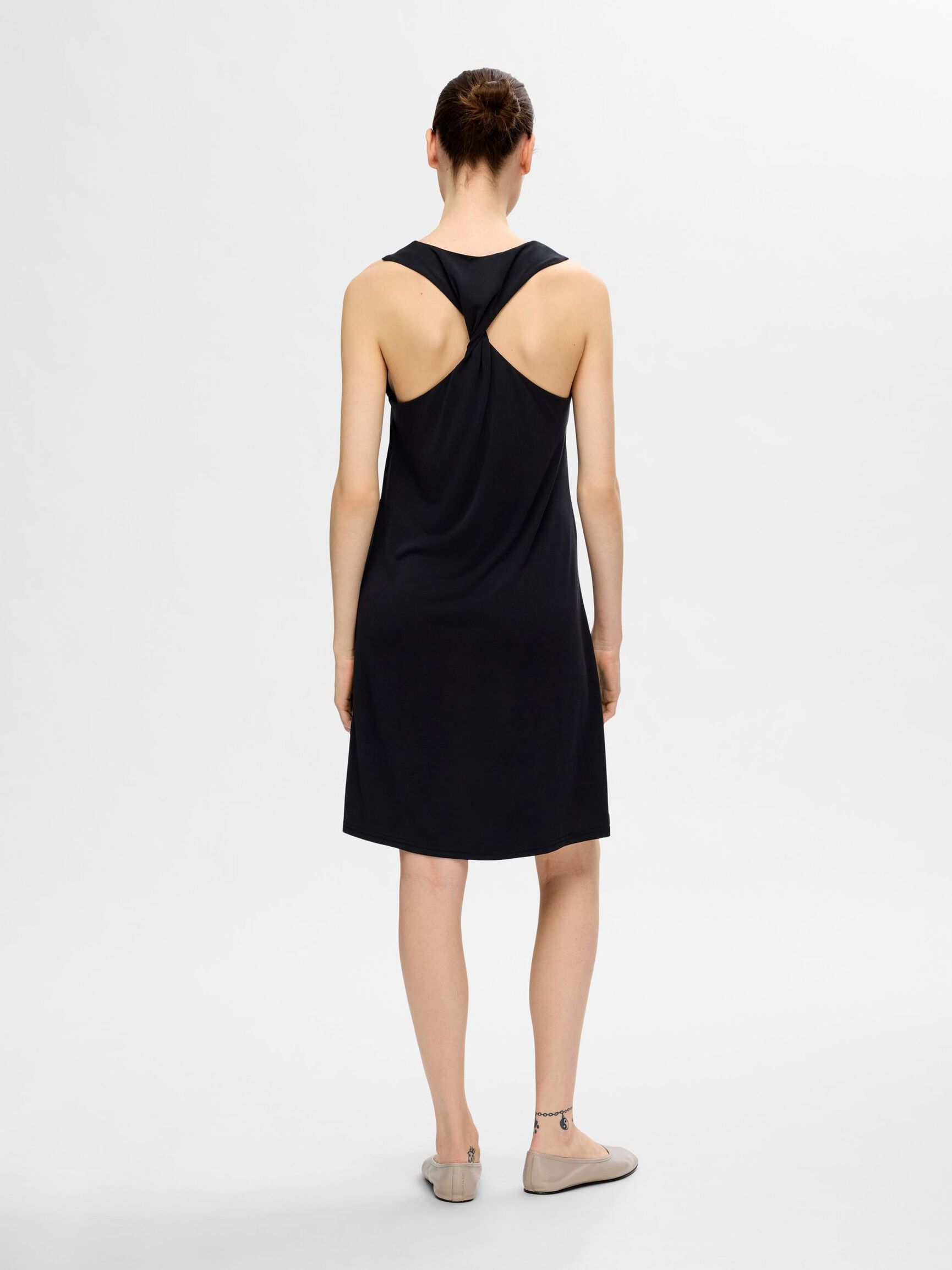 SLEEVELESS MINI DRESS, Black, highres