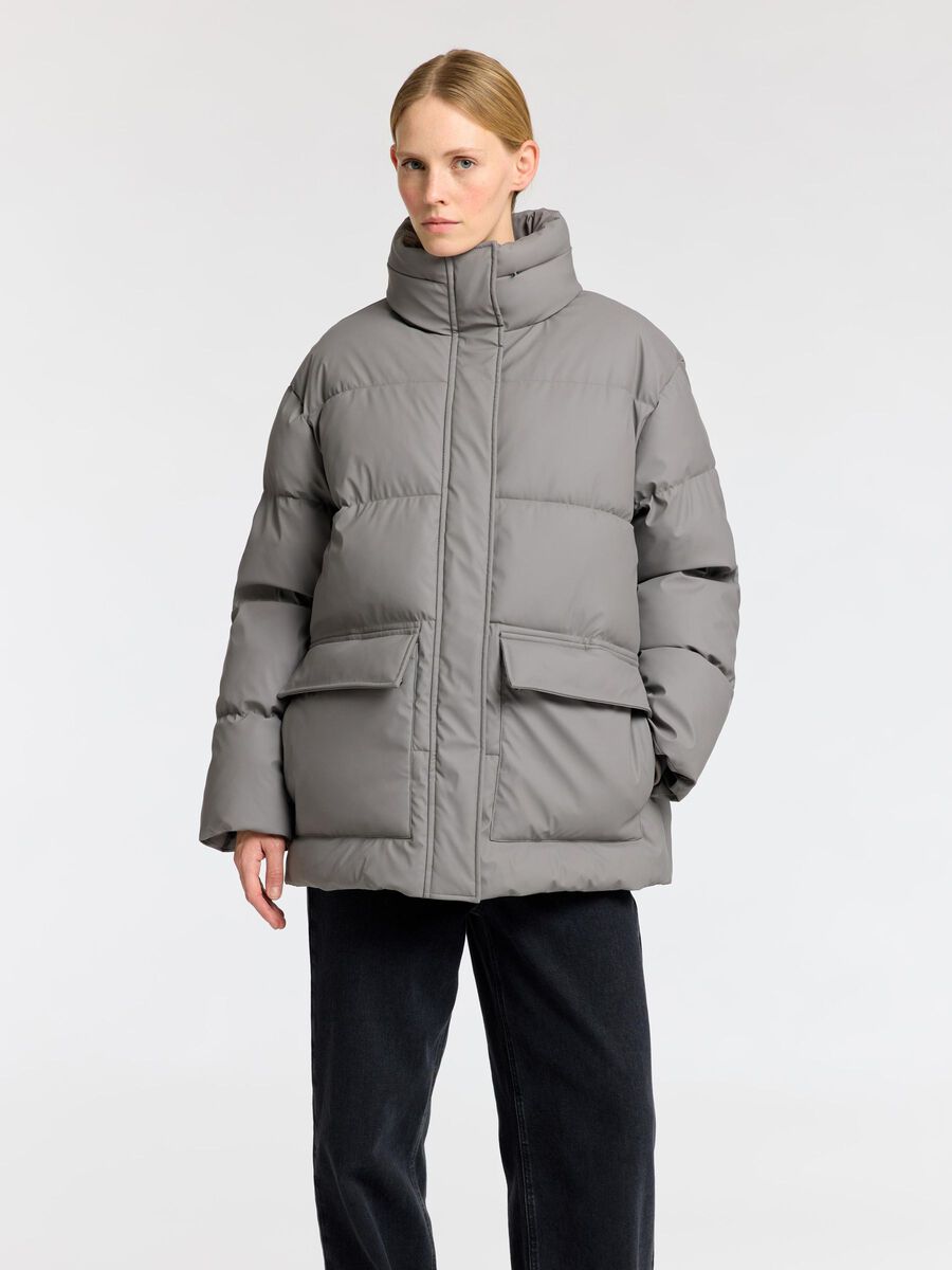 Selected COATED PADDED JACKET, Steel Gray, highres - 16094813_SteelGray_003.jpg