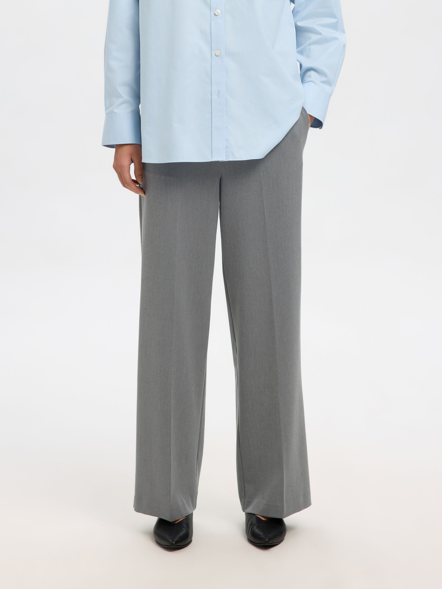 COUPE LARGE PANTALON, Medium Grey Melange, highres