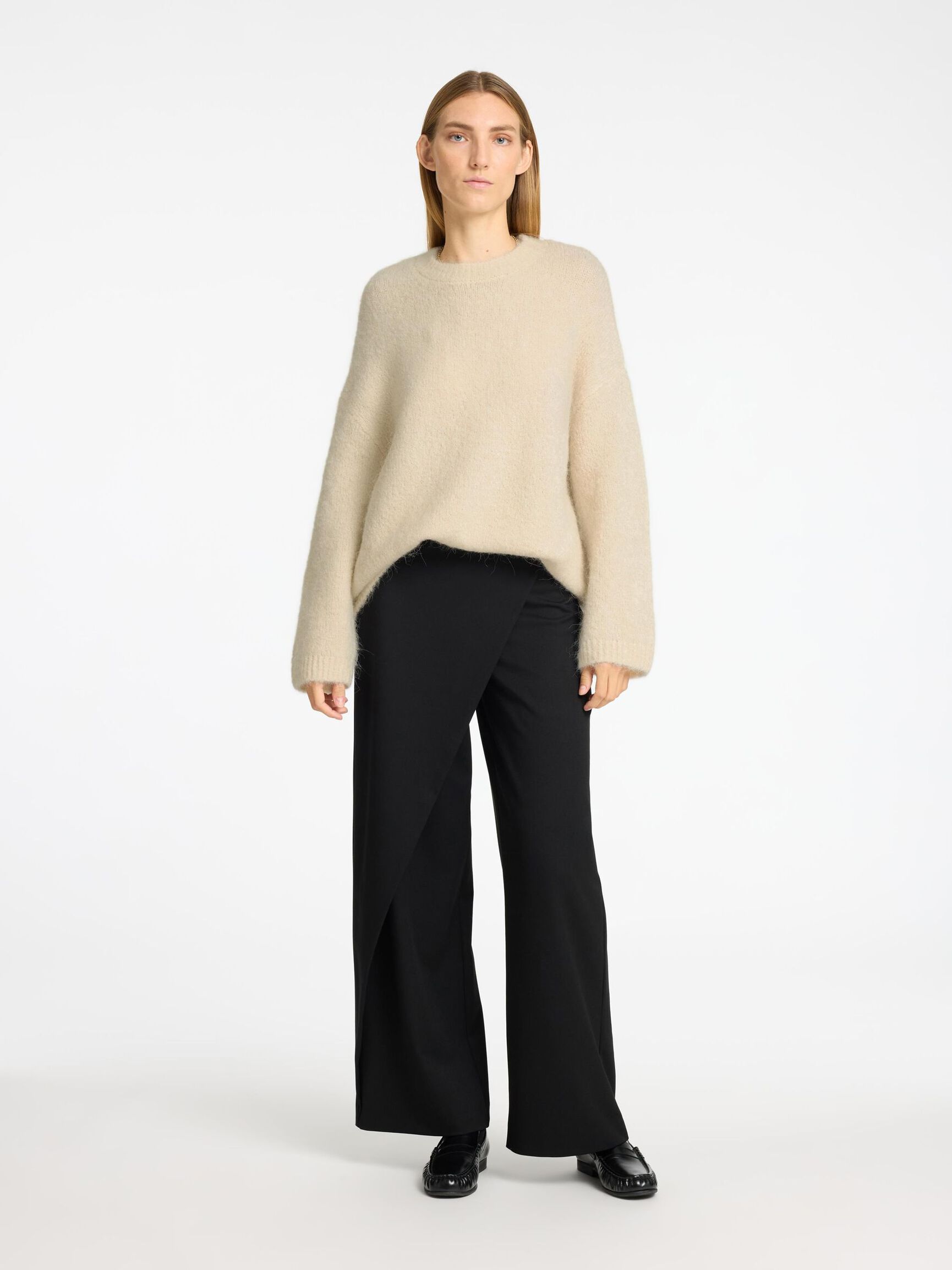 OVERSIZED WOOL BLEND JUMPER, Birch, highres
