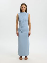 DRAPIERTES MAXIKLEID, Dusty Blue, highres
