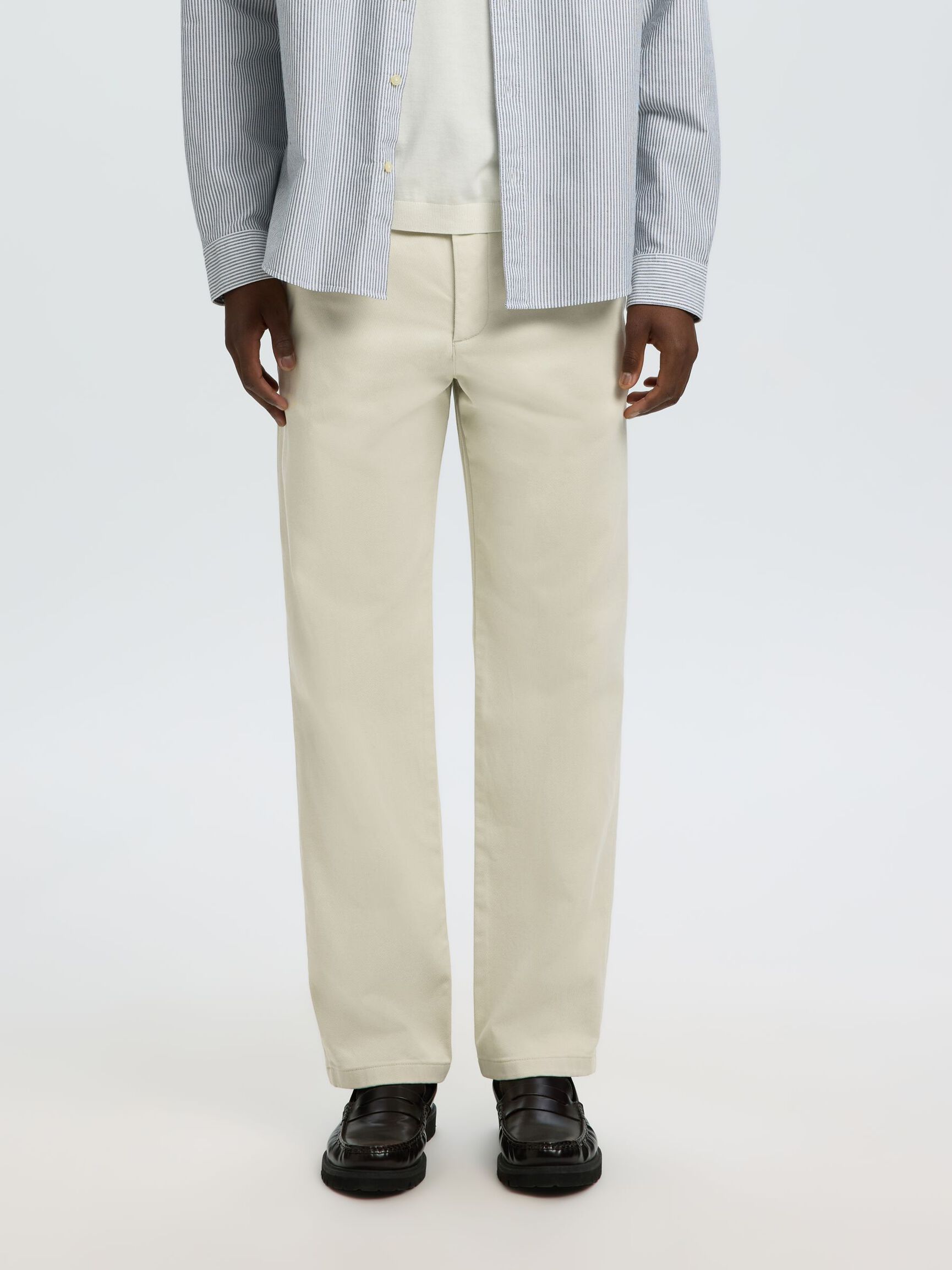 COUPE DROITE CHINOS, Silver Birch, highres