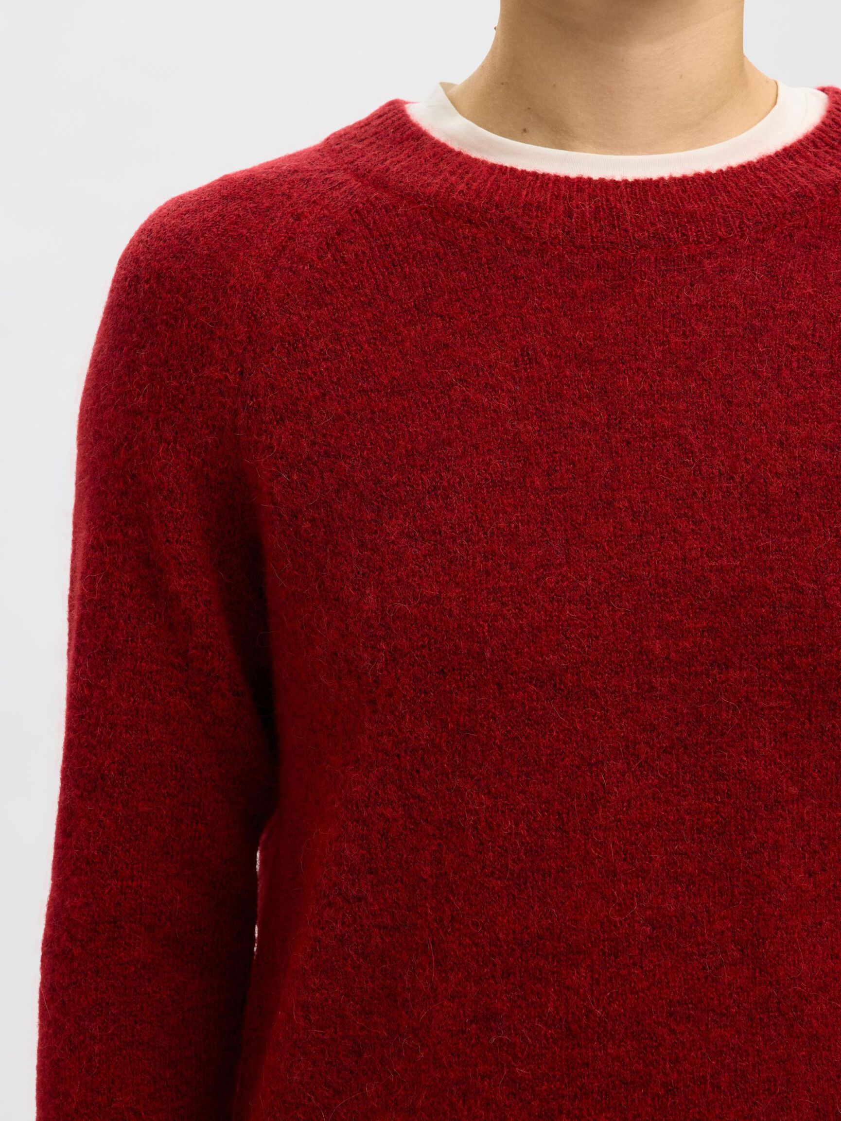 LONG-SLEEVED KNITTED JUMPER, Equestrian Red, highres