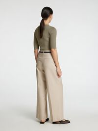VISCOSE MÉLANGÉE TOP EN MAILLE, Vetiver, highres
