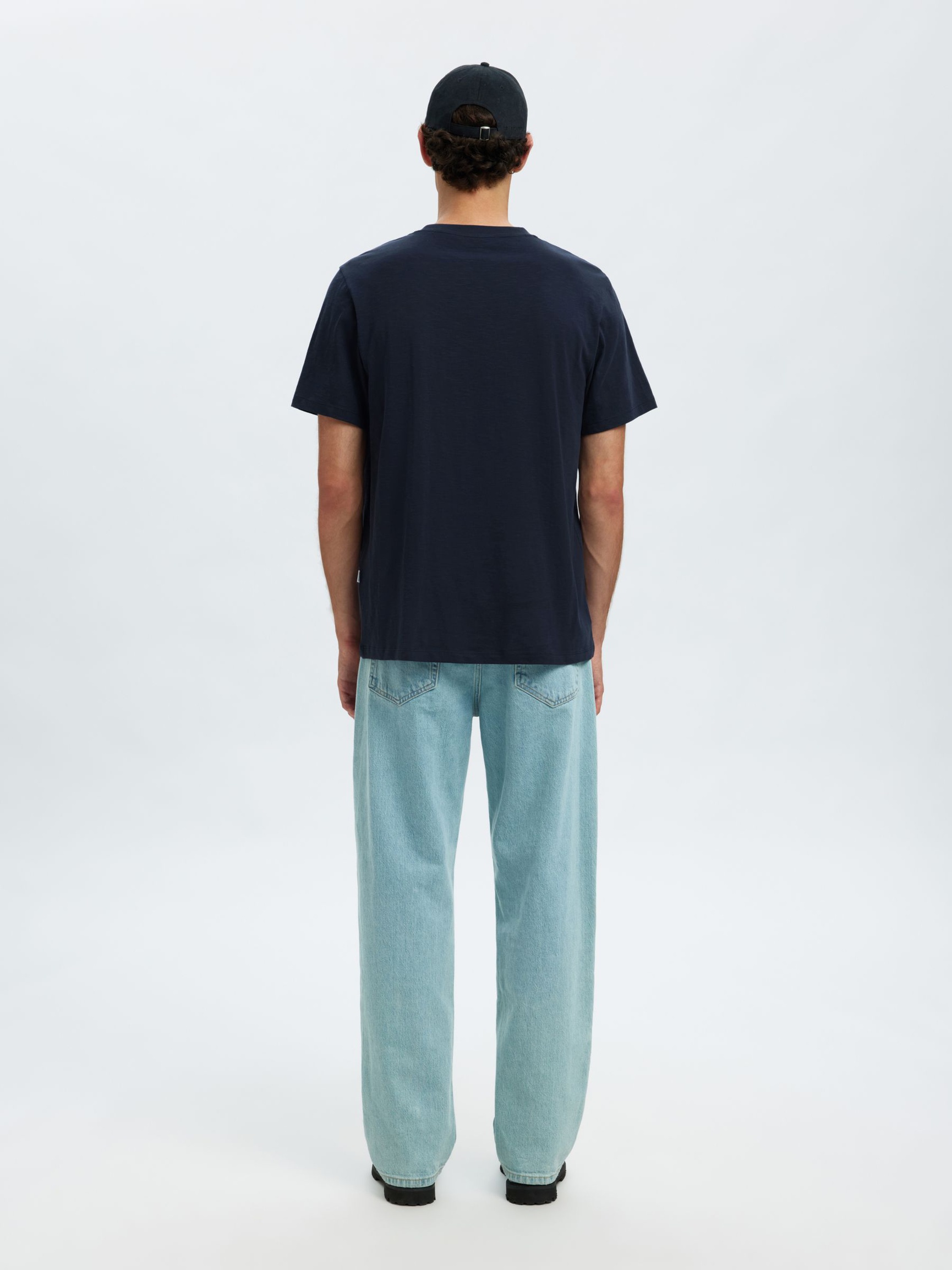 COTTON SLUB T-SHIRT, Navy Blazer, highres