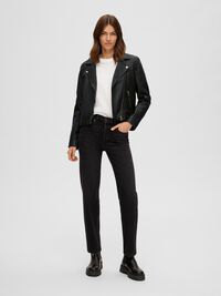 CLASSIC LEREN JAS, Black, highres