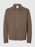 Selected ZIPPED SWEAT JACKET, Morel, highres - 16099996_Morel_001.jpg