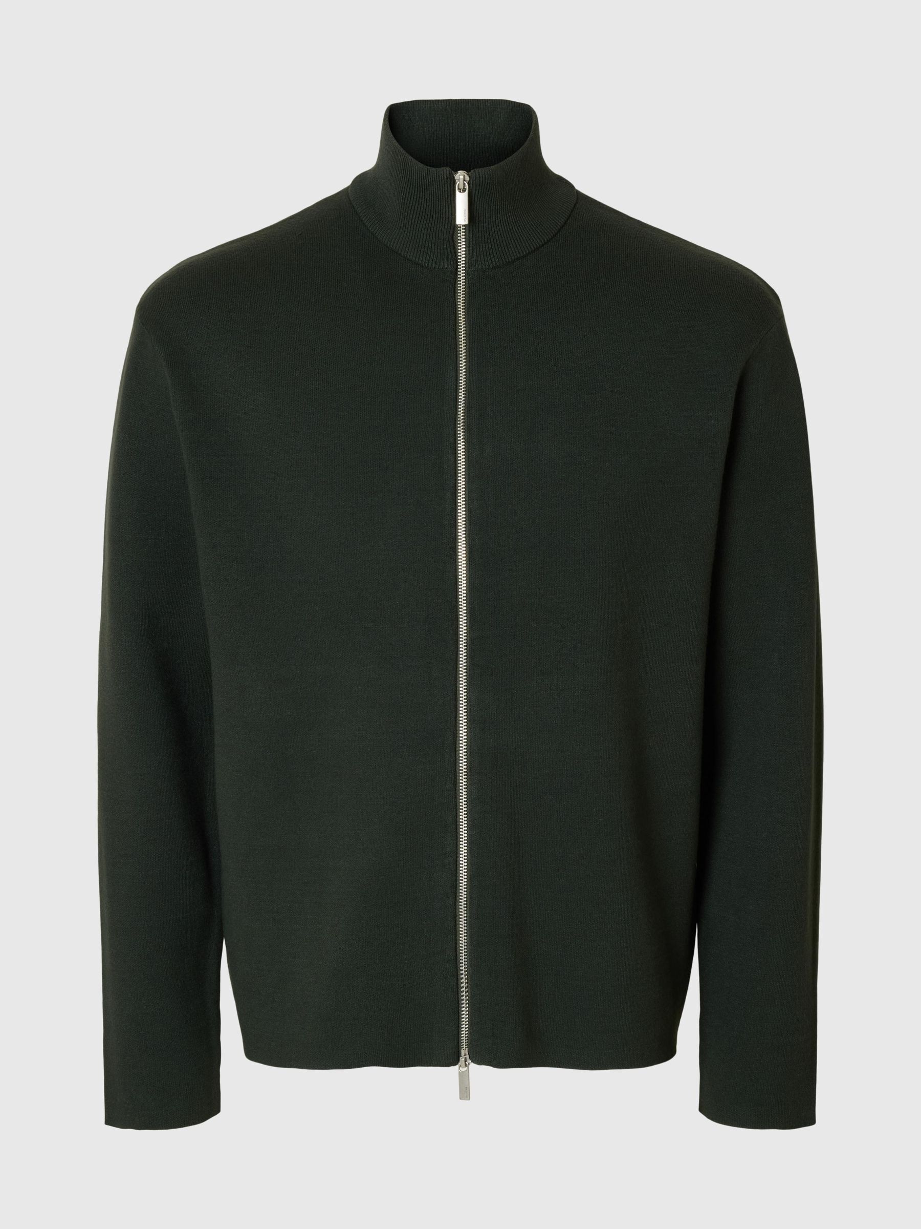 RELAXED FIT STRICKJACKE, Deep Forest, highres