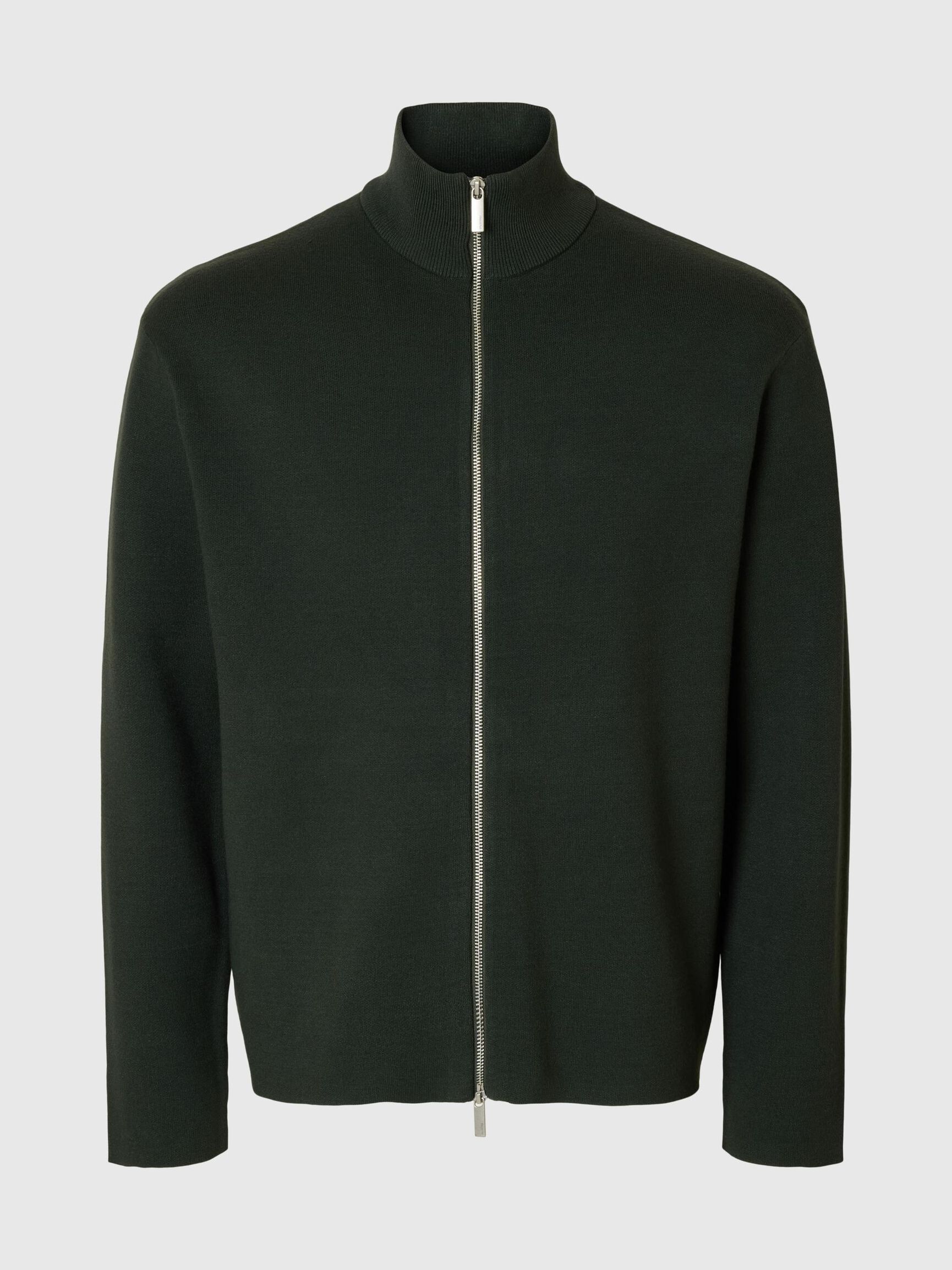 RELAXED FIT STRICKJACKE, Deep Forest, highres