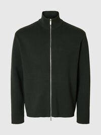 RELAXED FIT STRICKJACKE, Deep Forest, highres