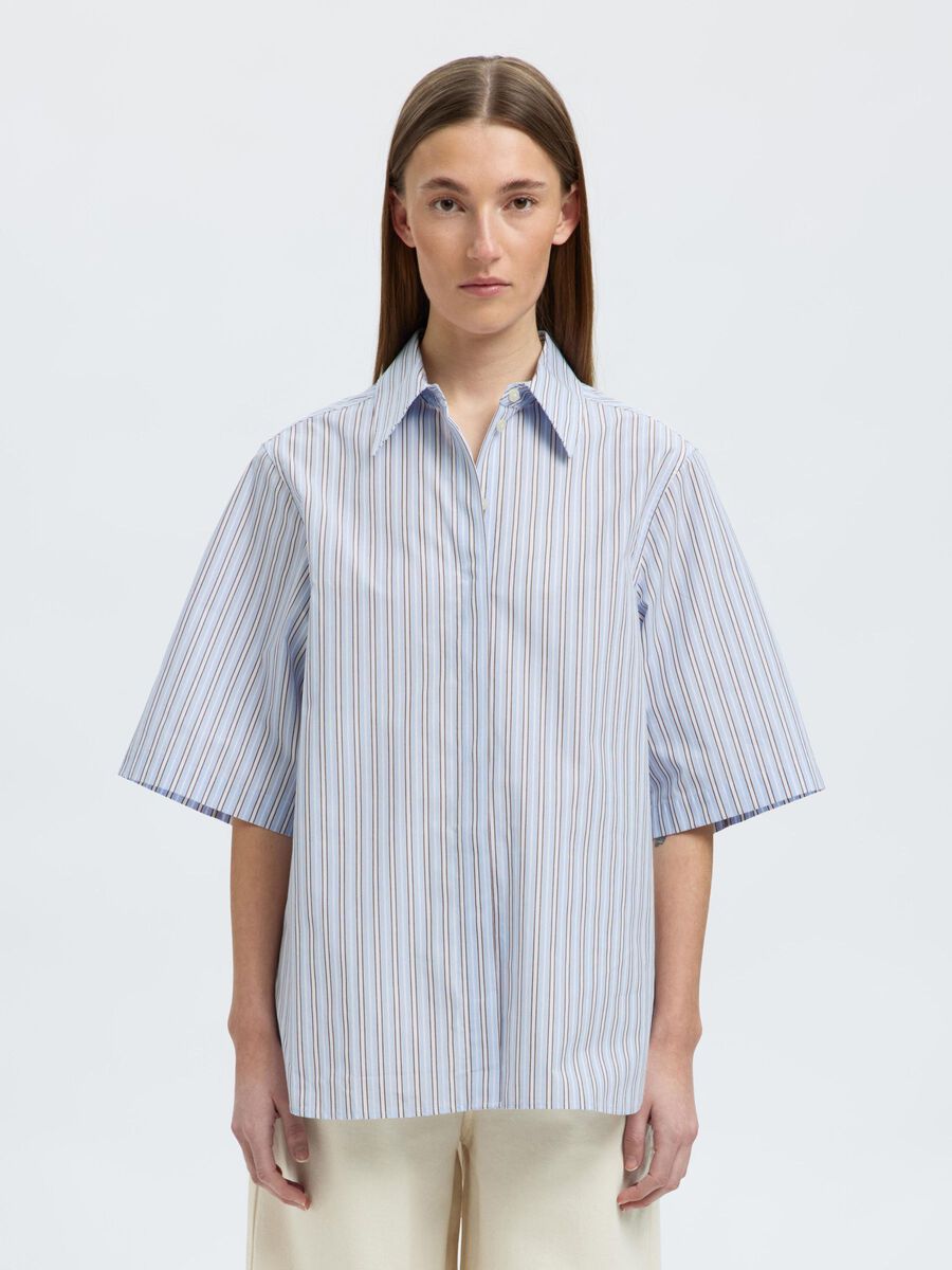 Selected BAUMWOLL KURZARMHEMD, Cashmere Blue, highres - 16097877_CashmereBlue_1185753_003.jpg