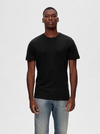 3-PACK COTTON T-SHIRT, Black, highres