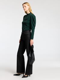 DRAPED LONG SLEEVED TOP, Scarab, highres