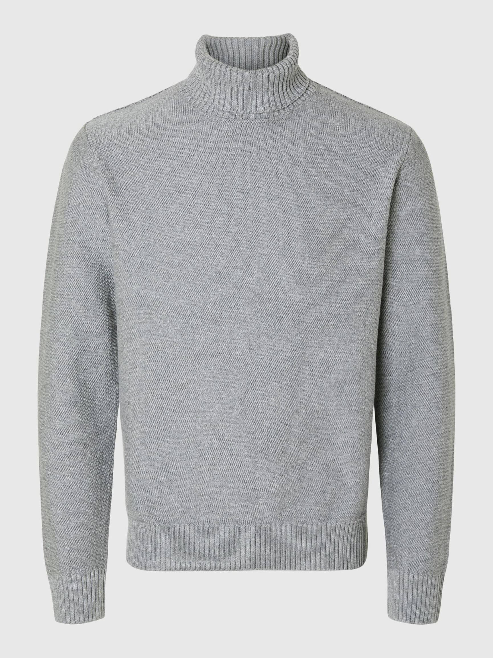 ROLLKRAGEN PULLOVER, Medium Grey Melange, highres