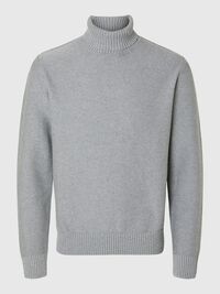 ROLLKRAGEN PULLOVER, Medium Grey Melange, highres