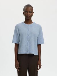 WOLMIX KORTE MOUWEN VEST, Cashmere Blue, highres