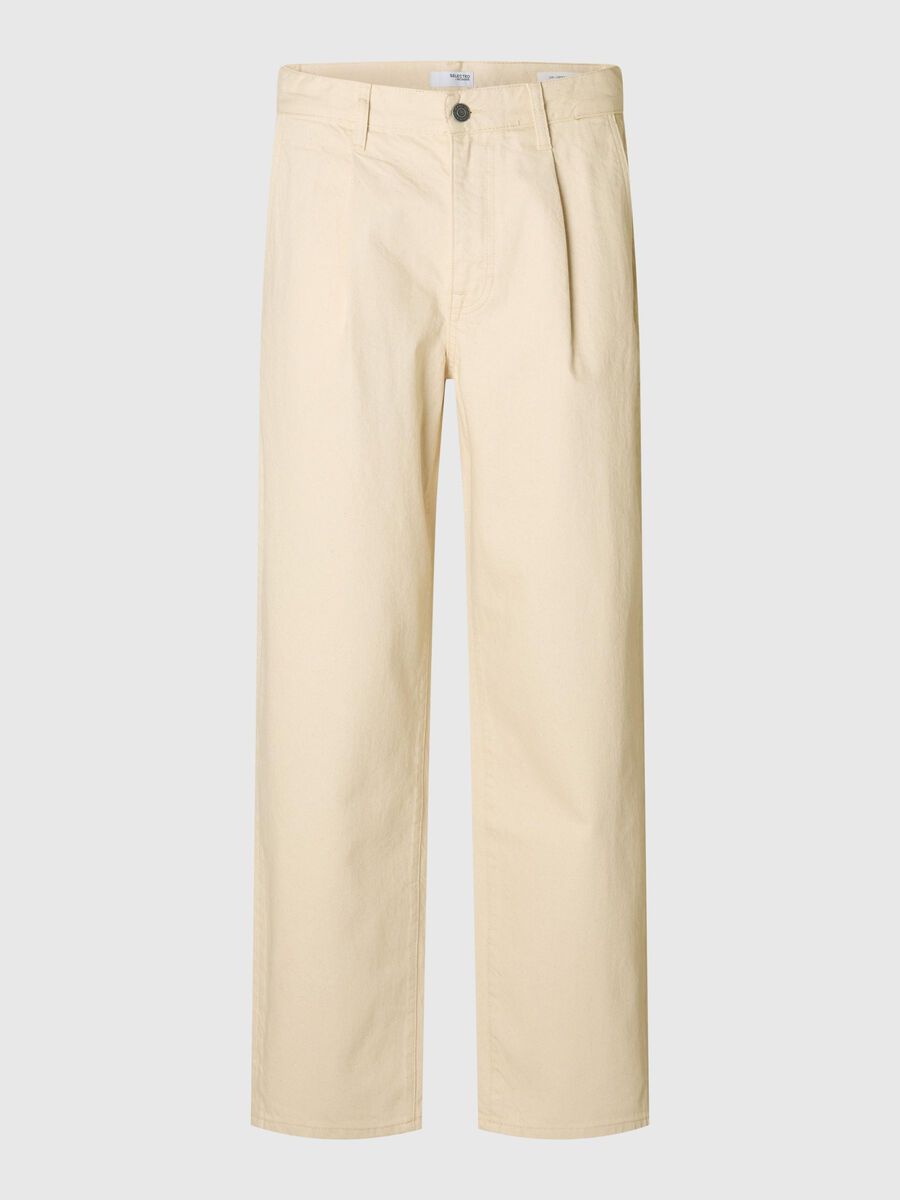 Selected 220 LOOSE FIT JEANS, Ecru, highres - 16096953_Ecru_001.jpg