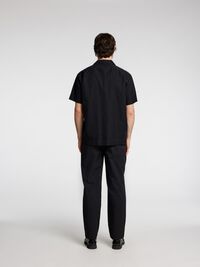 BRODERT KORTERMET SKJORTE, Black, highres