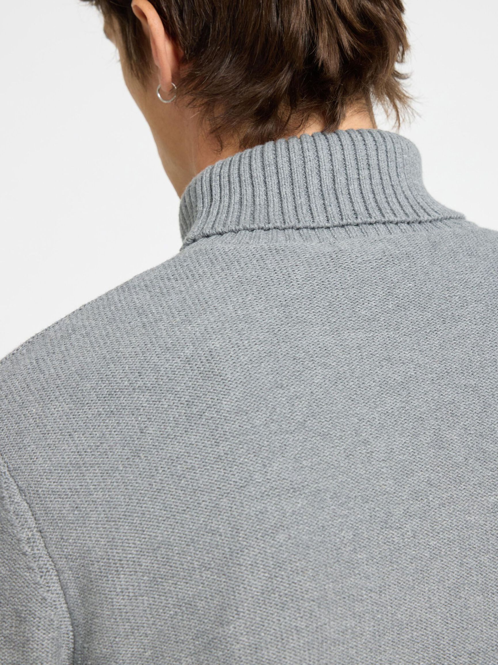 ROLLKRAGEN PULLOVER, Medium Grey Melange, highres