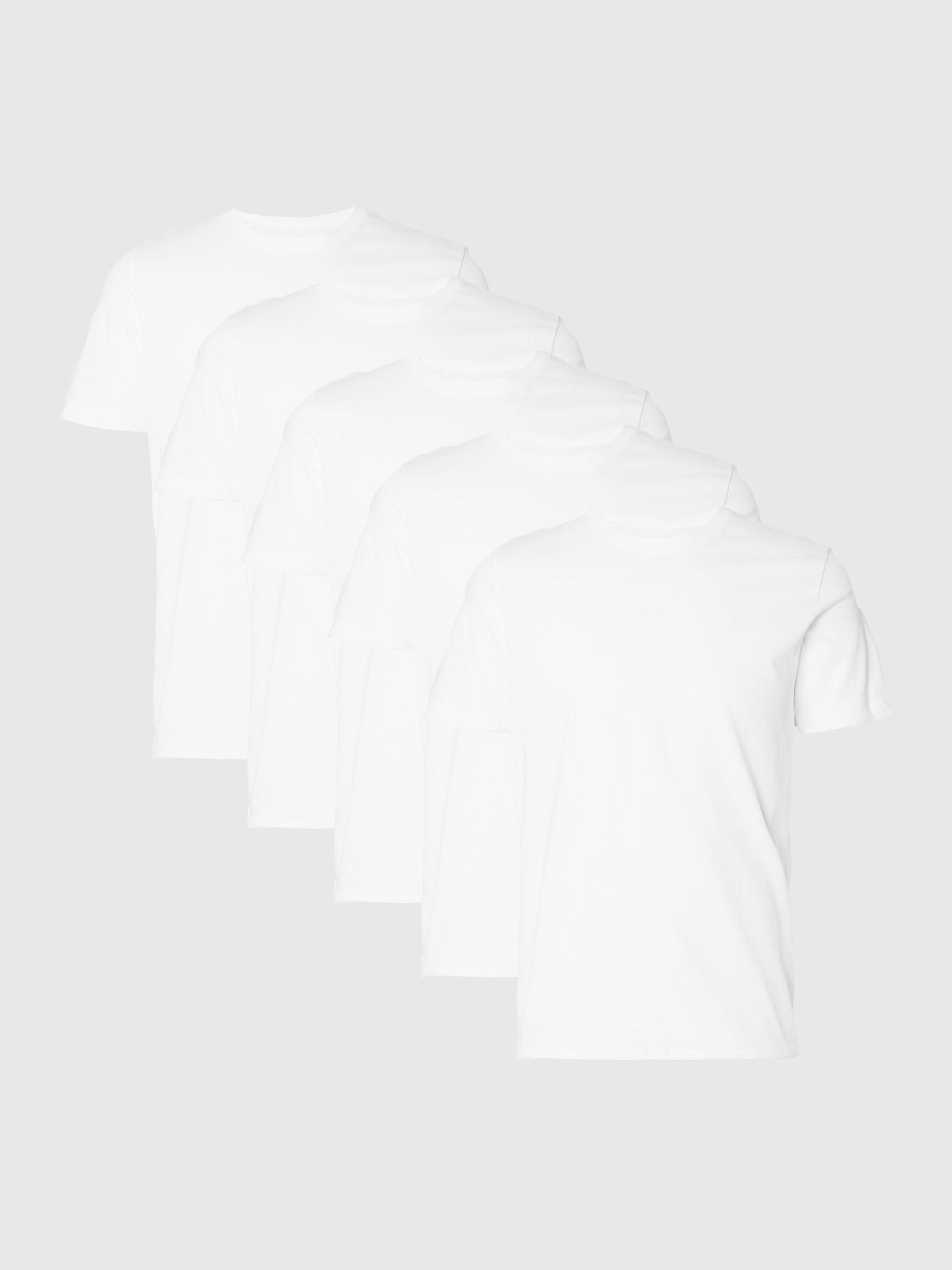 5 PACK CREWNECK T-SHIRT, Bright White, highres