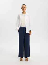 VISCOSE BLEND TROUSERS, Dark Sapphire, highres