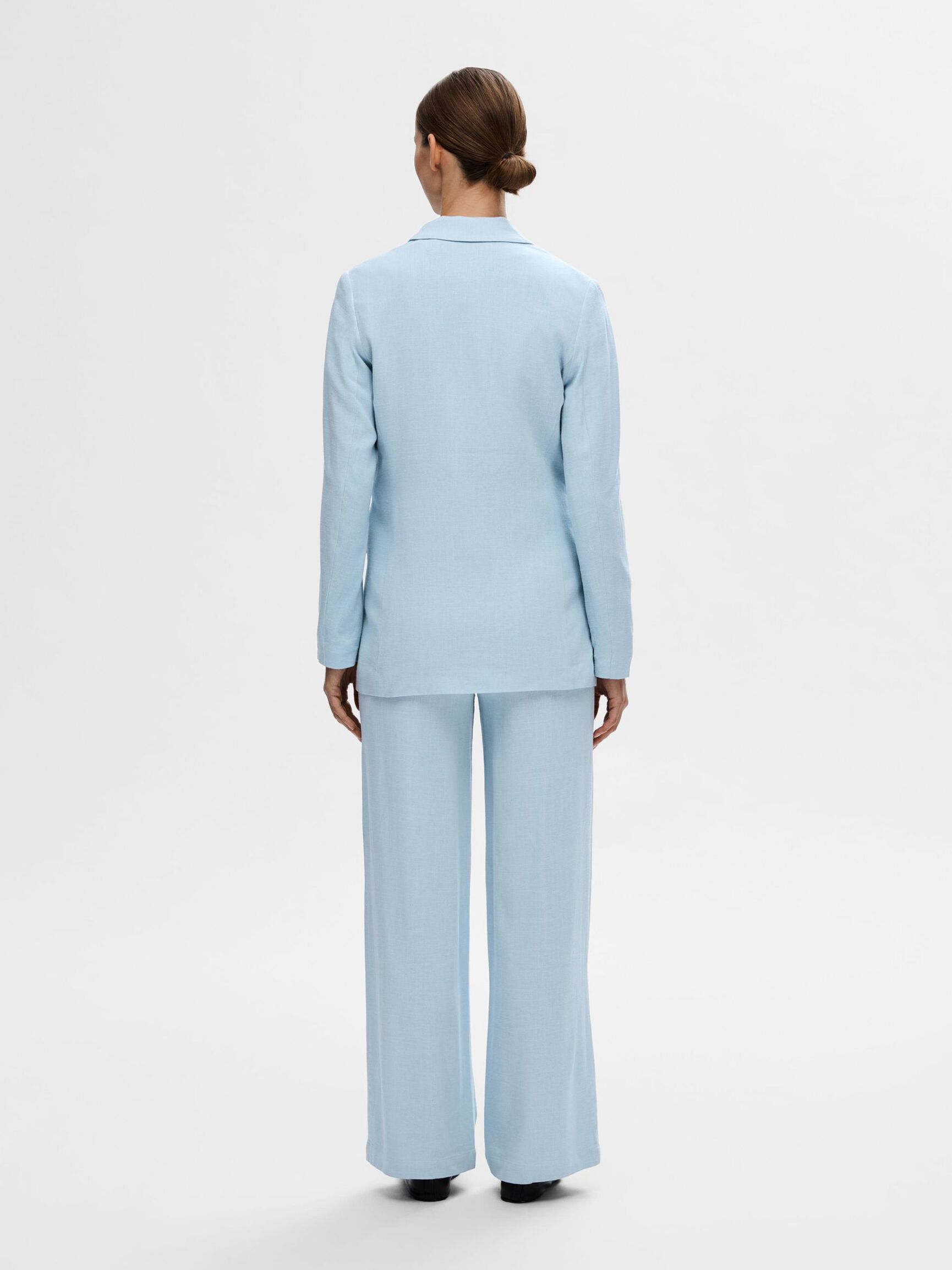 VISCOSE BLEND RELAXED BLAZER, Cashmere Blue, highres