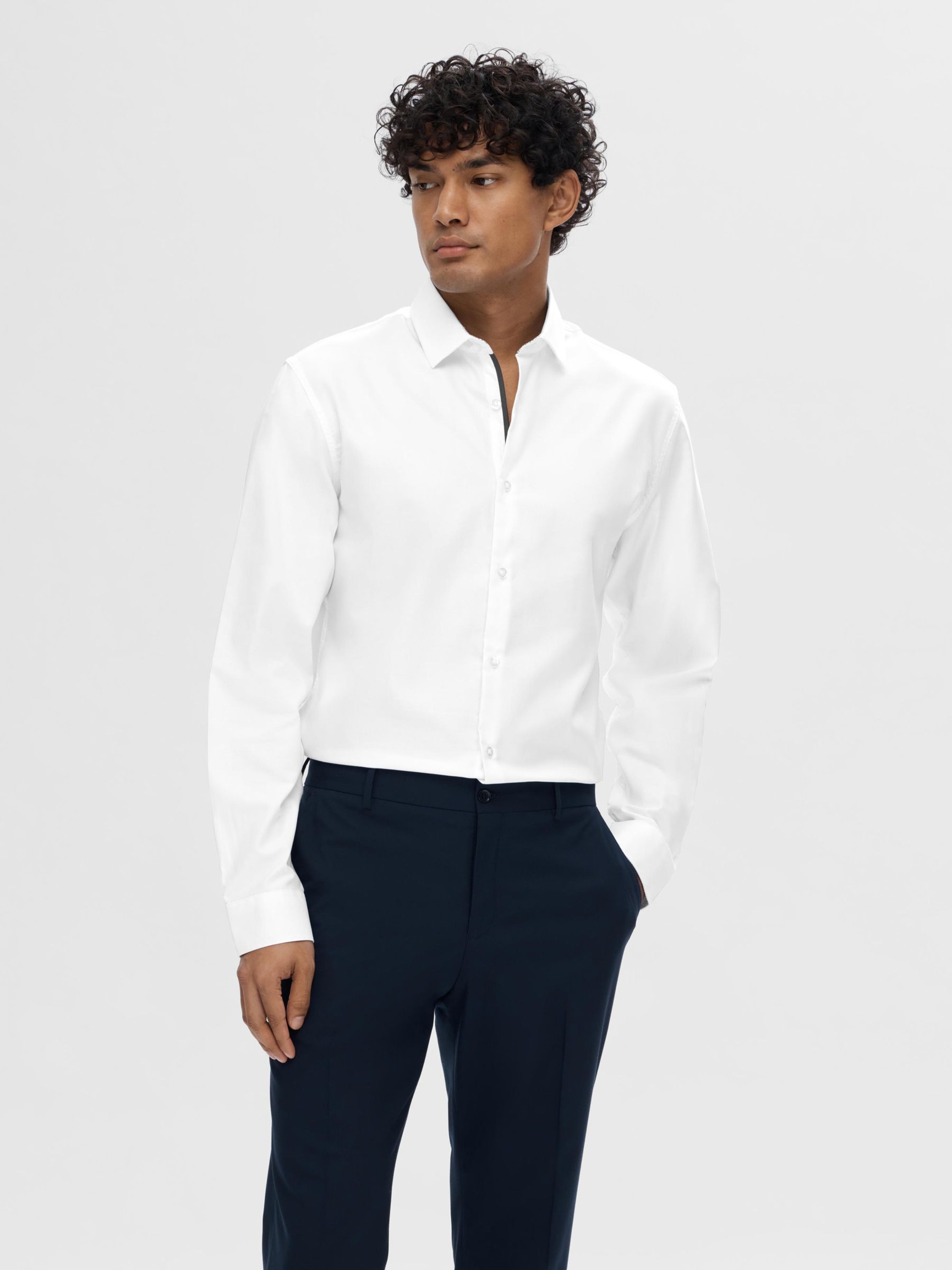 SLIM FIT SHIRT, Bright White, highres