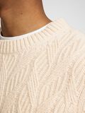 Selected WOOL BLEND CABLE KNITTED PULLOVER, Oatmeal, highres - 16086686_Oatmeal_006.jpg