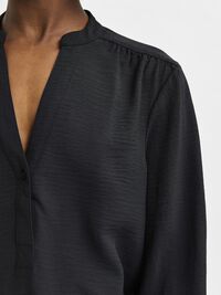 LONG-SLEEVED BLOUSE, Black, highres