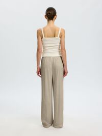 VISCOSE BLEND TROUSERS, Greige, highres