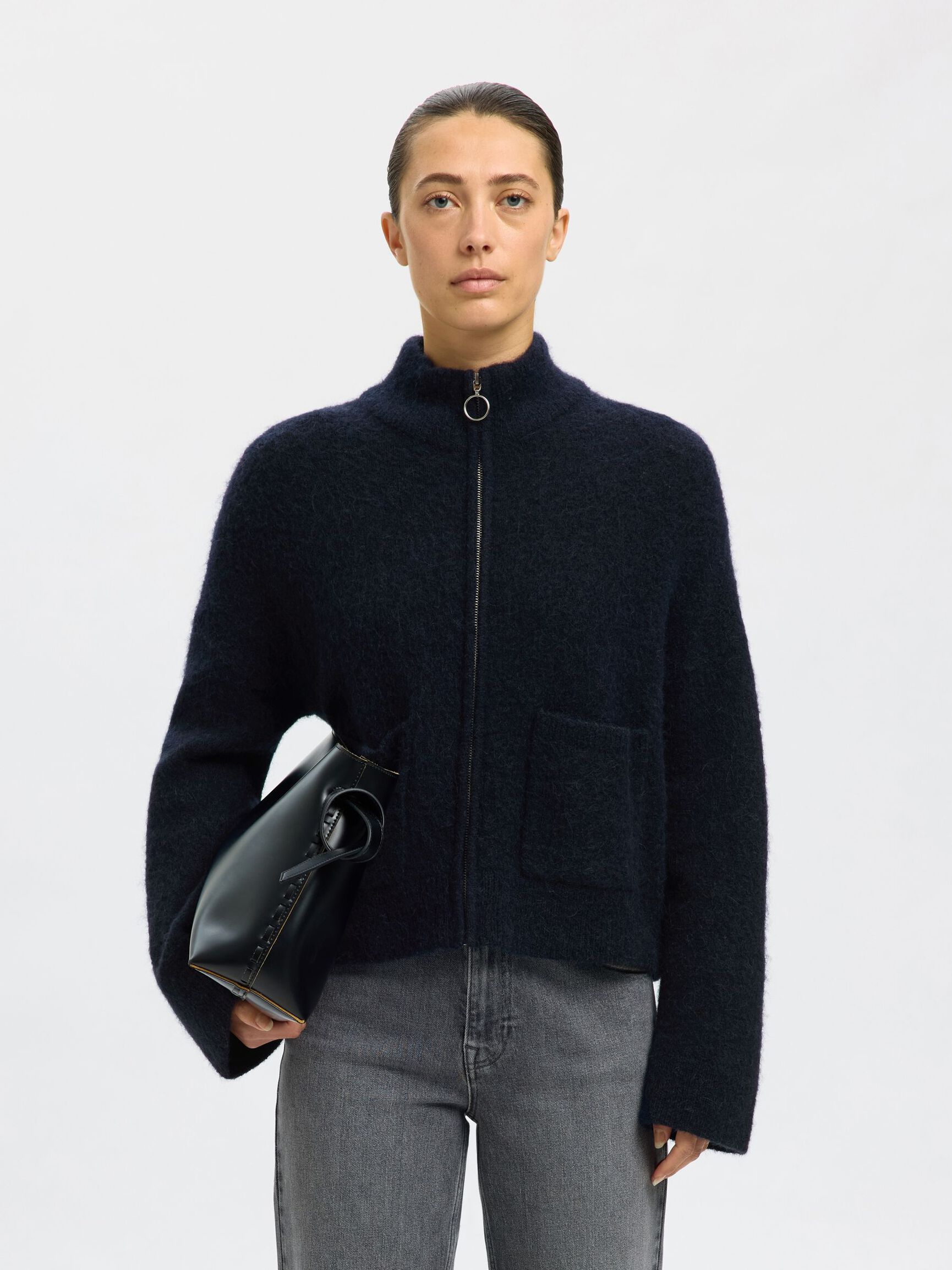 LAINE MÉLANGÉE CARDIGAN, Dark Sapphire, highres