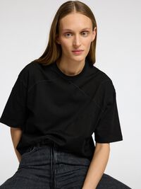 BRODERIE T-SHIRT COURT, Black, highres