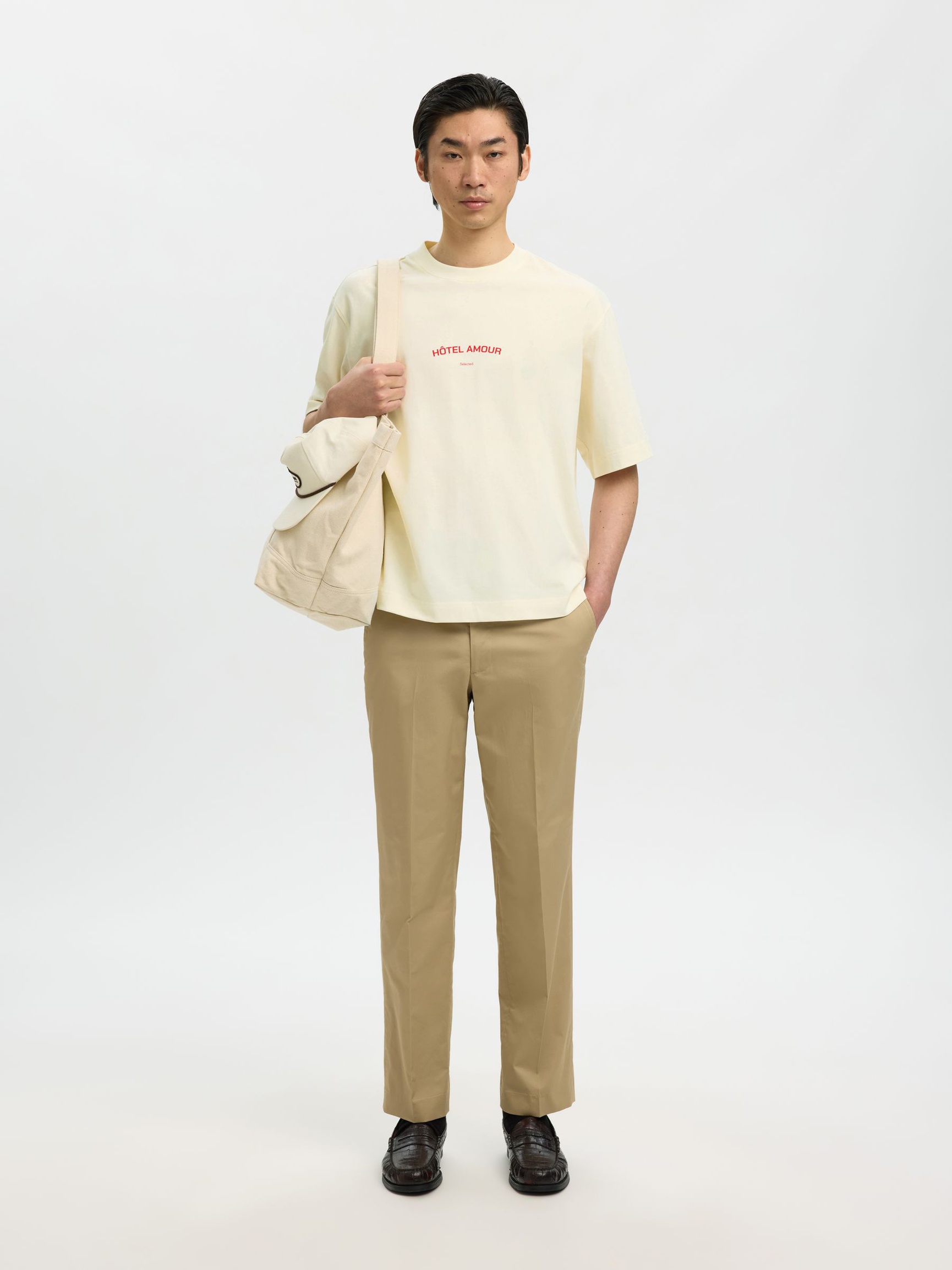 BOXY FIT T-SHIRT, Egret, highres