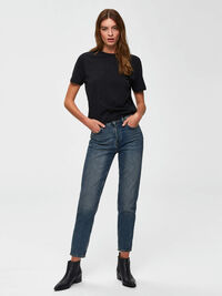 COTTON T-SHIRT, Black, highres