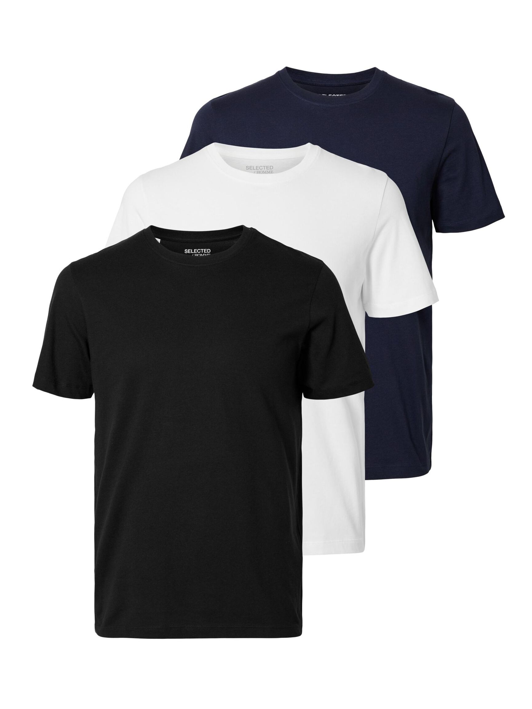 3-PACK COTTON T-SHIRT, Black, highres