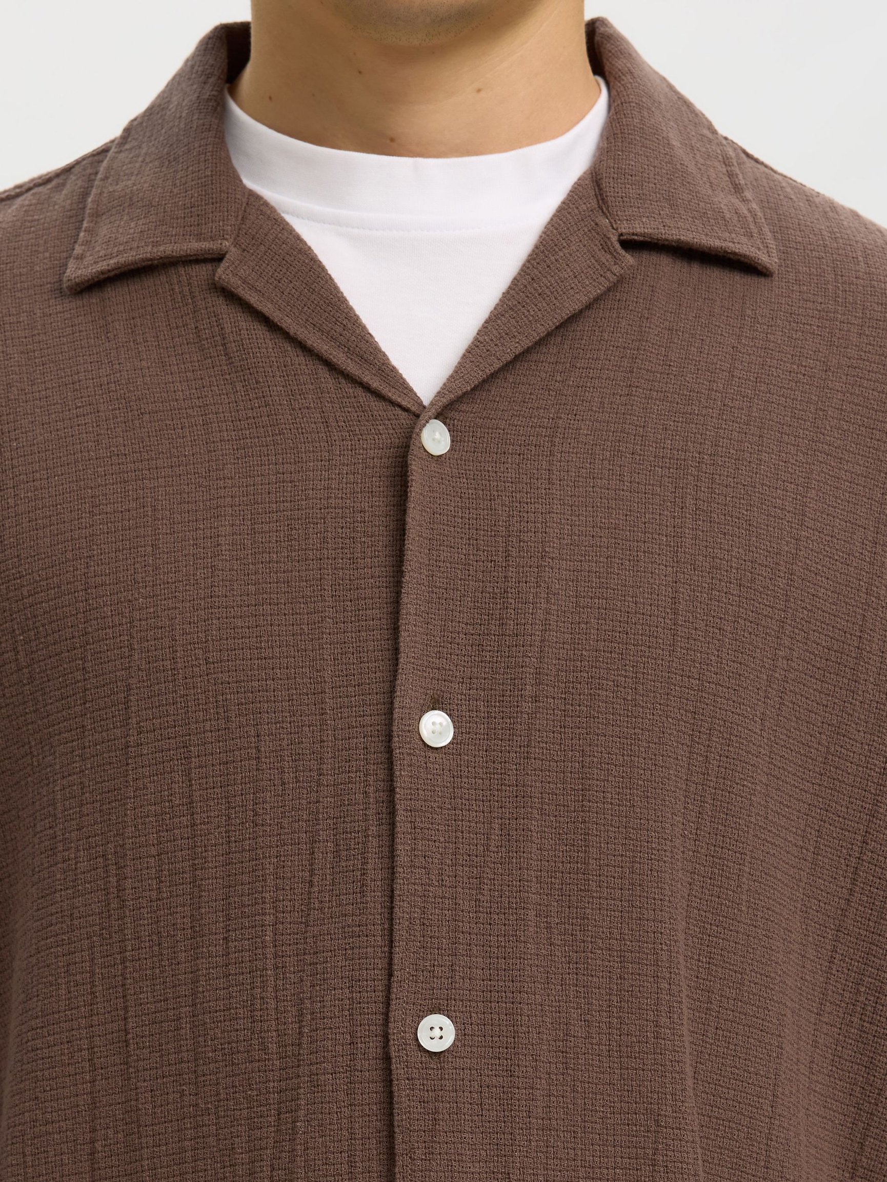 RELAXED FIT SHORT SLEEVED SHIRT, Chocolate Chip, highres