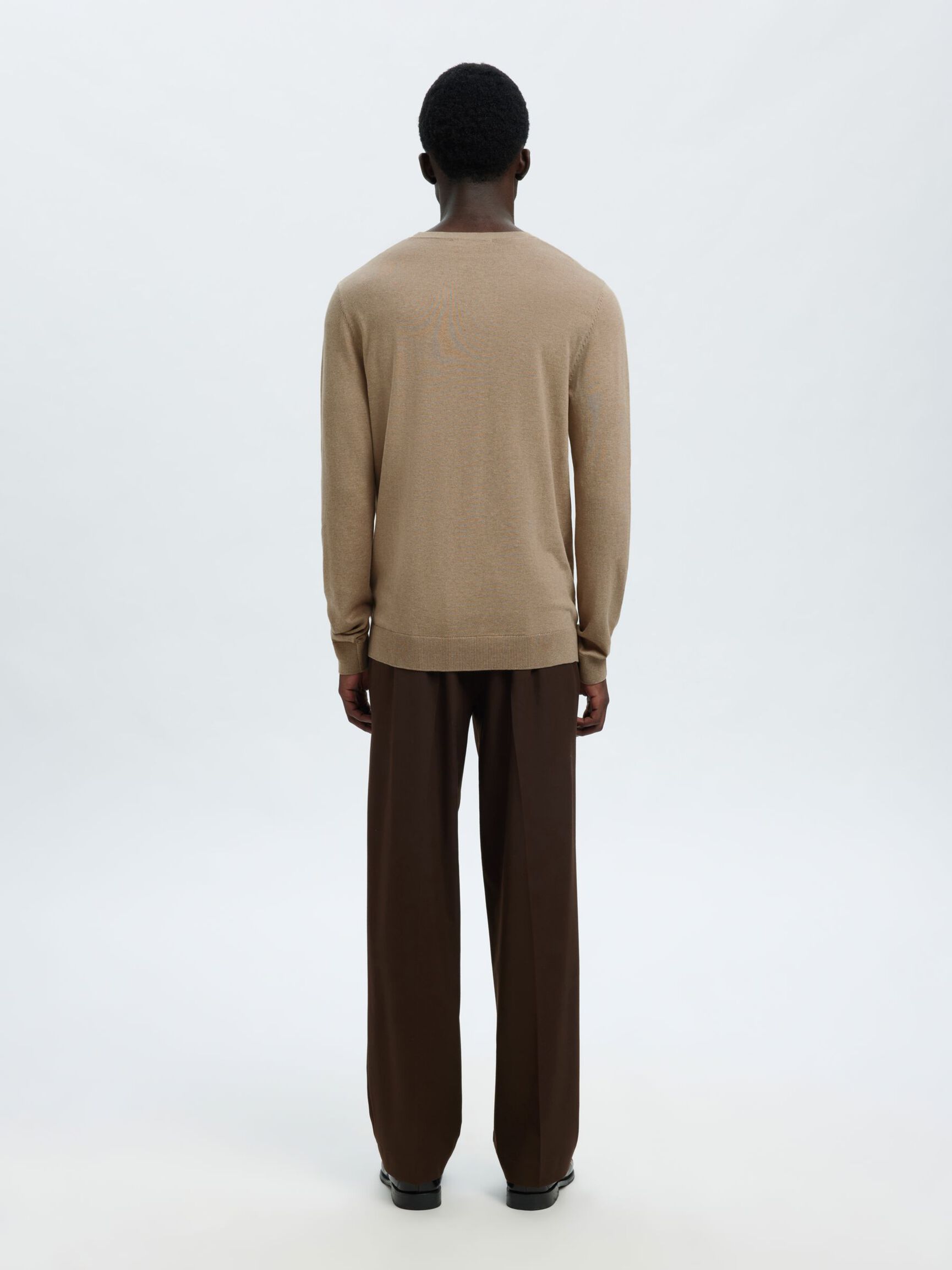 LONG-SLEEVED KNITTED JUMPER, Savannah Tan, highres