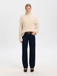 WOLLMIX PULLOVER MIT HOHEM KRAGEN, Birch, highres