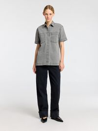 OVERSIZED DENIMSKJORTE, Grey Denim, highres