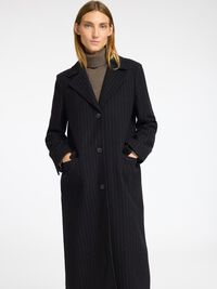 WOLMIX KRIJTSTREEP LANGE JAS, Black, highres