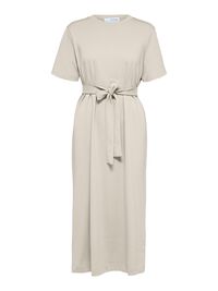 SHORT SLEEVED MIDI DRESS, Birch, highres