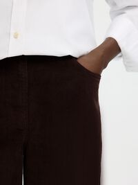 WIDE FIT FLØJLSBUKSER, Chocolate Torte, highres